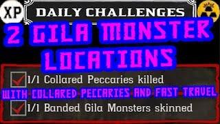  Banded Gila Monster + Collared Peccaries Locations RDR2 Online Daily Challenge Location Guide