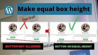 How to make Equal Box height in elementor | Align Button in equal height