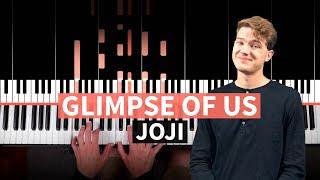 Glimpse of Us - Joji - PIANO TUTORIAL (accompaniment with chords)