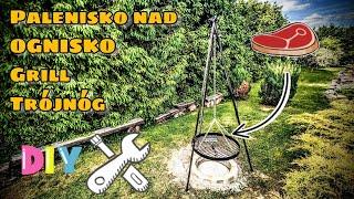 Trójnóg z rusztem -GRILL / OGNISKO DiY ogrodowy RUSZT #motoQba #diy #grill #ogródek