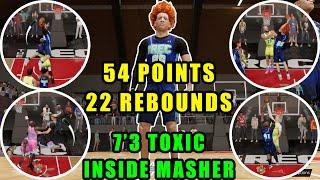 54 POINTS 22 REBOUNDS DOMINANT REC CENTER PERFORMANCE ON THE 7'3 TOXIC INSIDE MASHER BUILD NBA 2K23