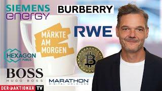 Märkte am Morgen: Bitcoin, Marathon Digital, RWE, Siemens Energy, Hugo Boss, ASML, Hexagon Purus