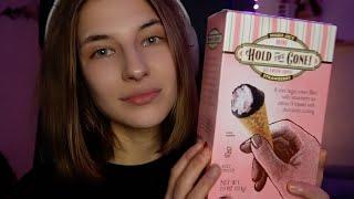 Strawberry Ice Cream & Frozen Gummies ASMR ️