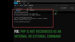 Solution: php is not recognized as an internal or external command