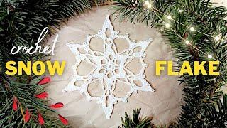 Crochet Easy Snowflake Ornament | Step-by-Step How To