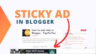 How to add Adsterra sticky ads in blogger website - Just 2 Steps