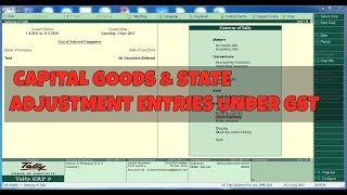 CAPITAL GOODS AND INPUT CREDIT TAX ADJUSTMENT ENTRY IN TALLY ERP 9 6.03