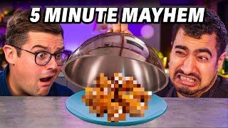 USE A NEW INGREDIENT EVERY 5 MINUTES | 5 Minute Mystery Mayhem Cooking Challenge