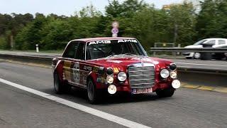 Mercedes Benz 300 SEL 6 8 AMG Rote sau driving at the Nürburgring