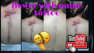 @dranrebtattoo  FLOWER WITH NAME TATTOO// CHECK HOW DO I TATTOO MUST WATCH