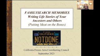 FamilySearch Memories - Writing Life Stories of Your Ancestors and Others