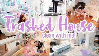 COMPLETE DISASTERTRASHED HOUSE CLEAN WITH ME! \\ CLEANING MOTIVATION // SUNDAY RESET