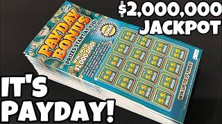 Scratching a $600 pack of the Florida Lottery’s $10 Payday Bonus Tickets!! | $2,000,000 Jackpot!!