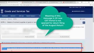 Error on GSTR 1 Filing for August Return