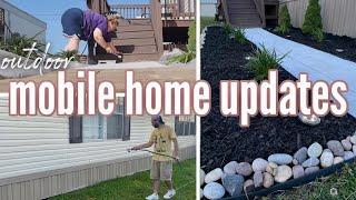 *NEW*OUTDOOR MOBILE HOME UPDATES | new landscaping | outdoor mobile home makeover | TRANSFORMATION 