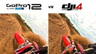 Ultimate Motocross ACTION CAMERA Comparison! - GoPro Hero 12 vs DJI Osmo Action 4