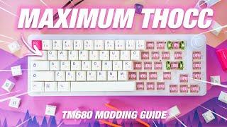 TM680 THOCC Modding Guide! Akko Jelly Pink Build & Sound Test | keycappuccino