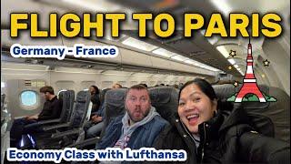 Lufthansa economy class flight Review |  How we travel from Frankfurt to Paris