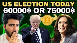 Urgent  Live US election Today Hindi | Bitcoin $60000 Or $75000 ? Crypto Trading Crash Again