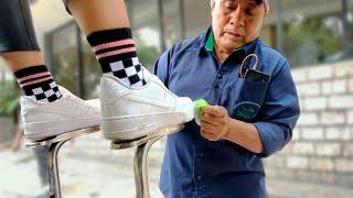 Time to CLEAN my NIKE AIR FORCE  Sneaker Cleaning by Miguel in Mexico City  (STREET ASMR SOUNDS)