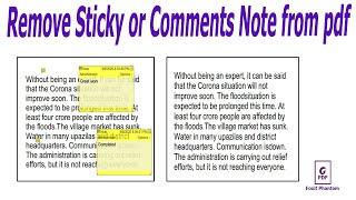 How to remove Sticky note or comments to a pdf document in Foxit PhantomPDF