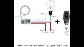 A miniature DC 3.6~24V Wireless RF Remote Control Switch,with Momentary、Toggle、Latching、Delay Modes