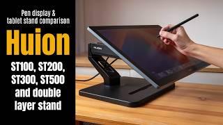 Comparison of Huion stands for tablets and pen displays