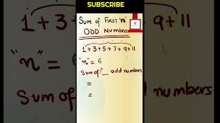  Sum of ODD Numbers Mind Blowing Trick ! Sum Of ODD No.s #shorts #mathstricks #sumofseries