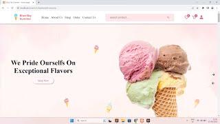 Multipages ice-cream shop website  using html css js php & mysql from scratch admin panel part one