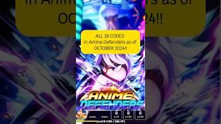 ALL 18 CODES in Anime Defenders as of OCTOBER 2024!!