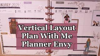 Plan With Me In My Vertical Layout Planner Envy NEW 2025 Vertical Planner Time-blocking 2025