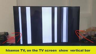 hisense on the TV screen  show  vertical bar