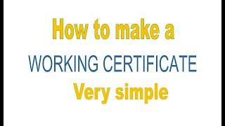 How to write a working/Experience Certificate