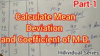 Calculation of Mean Deviation Individual Series