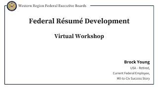 Federal Resume Writing Webinar, June 21, 2024