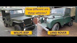 Willys jeep and Land Rover Series 1 comparison. Landrover Series One vs. Hotchkiss M201 'jeep'