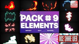 Flash FX Cartoon Elements Pack 09 After Effects - Free Download Premiere Pro CC, Template MOGRT