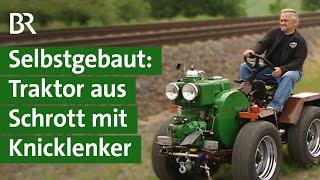 Bastler Stolz: schmaler Eigenbau Traktor selbst gebaut aus Schrott, DDR Oldtimer | Unser Land | BR