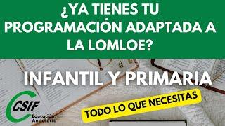 ¿CÓMO REALIZAR LAS PROGRAMACIONES DIDÁCTICAS INFANTIL Y PRIMARIA CON LA LOMLOE?