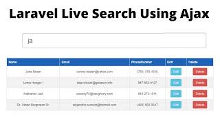 Live Search In Laravel Using Ajax