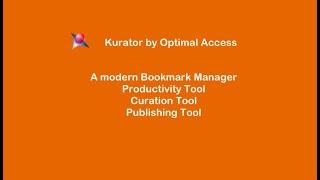 Content Curation and Publishing Tool - Kurator by Optimal Access