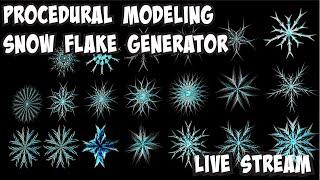 Pop Up Live Stream on making Snowflakes using Procedural Modeling