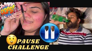 PAUSE challenge  || The Ultimate PRANK War || Challenge Vlog || Maan Couple || #vlog88