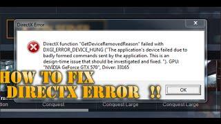 How to Fix DirectX Error 2016 Need For Speed Rivals,Battlefield 4 !!
