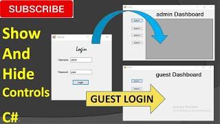 How to show and hide button and other controls for admin and user login in c#