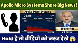 Apollo Micro Systems Share Latest News Today 18 October 2024 | Apollo Micro Share Target, Analysis