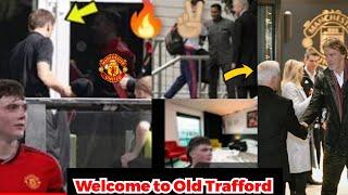 DEAL COMPLETE Man United Sensational new signing James Overy ARRIVED at Manchester hotel after..