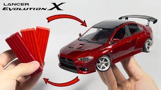 Making a Mitsubishi Evolution X from plasticine step by step, 210 hours in 18 minutes