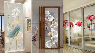 Beautiful frosted glass film & staind glass room divider ideas