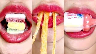 asmr SATISFYING FOOD DESSERT eating sounds MUKBANG 먹방 SANDWICH JELLY MARSHMELLO PIG WHIPPING BOTTLE